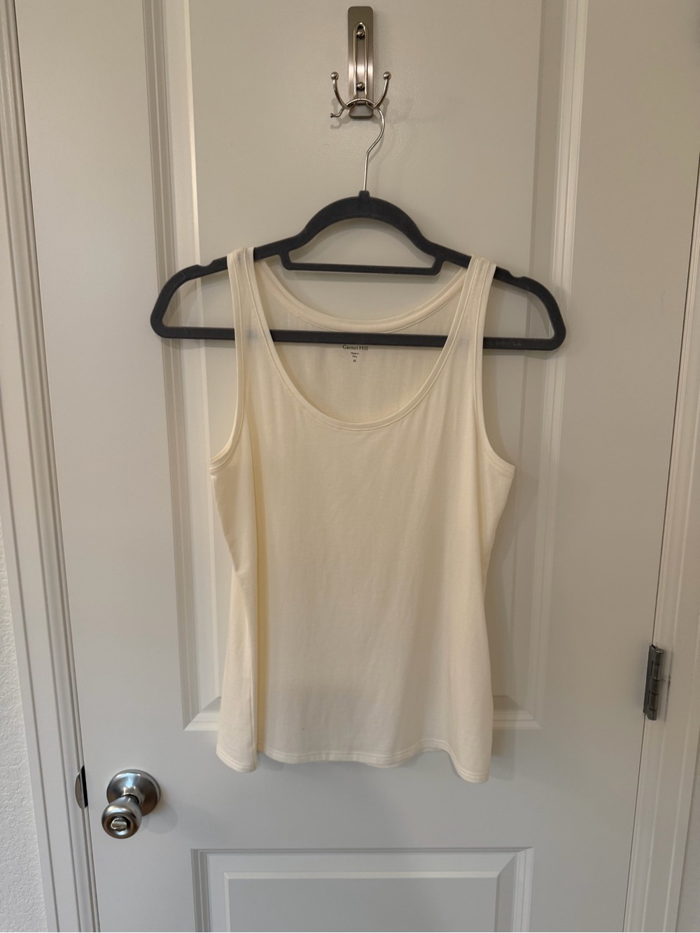 Garnet Hill Essential Cream Scoop-Neck Tank